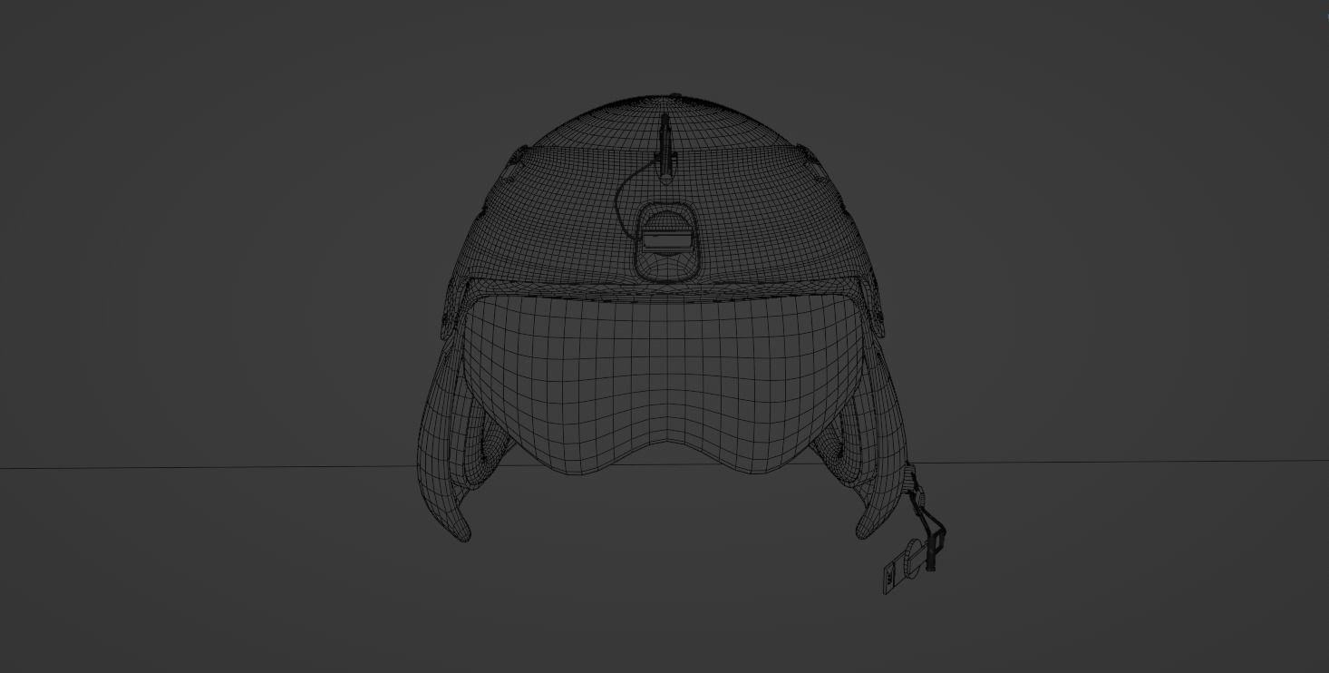 helicopter pilot helmet Low-poly 3D model_6