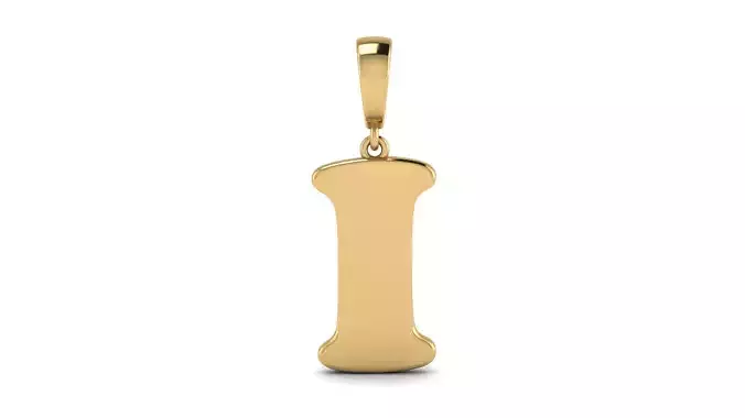 Pendant Alphabet Letter I 15 mm Cooper Black 3D print model