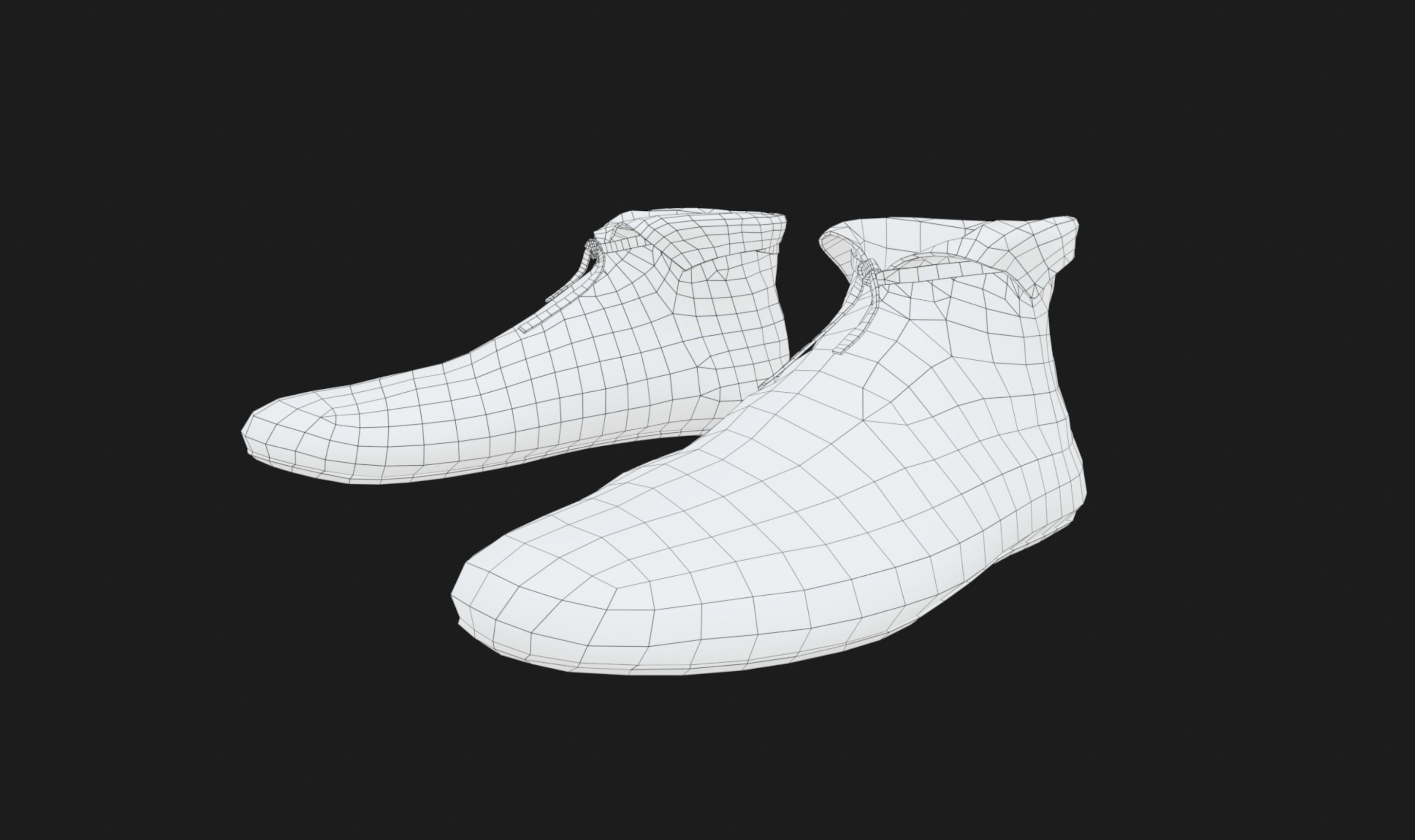 Brown Medieval Shoes  Low-poly 3D model_15