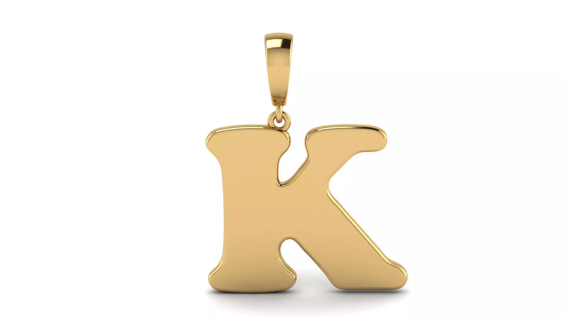 Pendant Alphabet Letter K 15 mm Cooper Black 3D print model