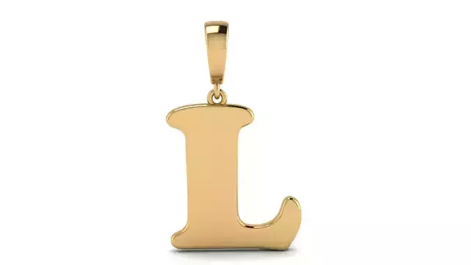Pendant Alphabet Letter L 15 mm Cooper Black 3D print model