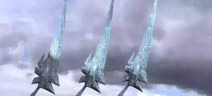 Ice Witch Blade low poly 3D model