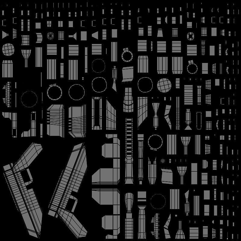 Sci-Fi Battle Rifle Combo Low-poly 3D model_40