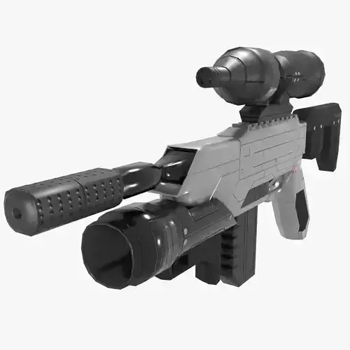Sci-Fi Battle Rifle Combo Low-poly 3D model