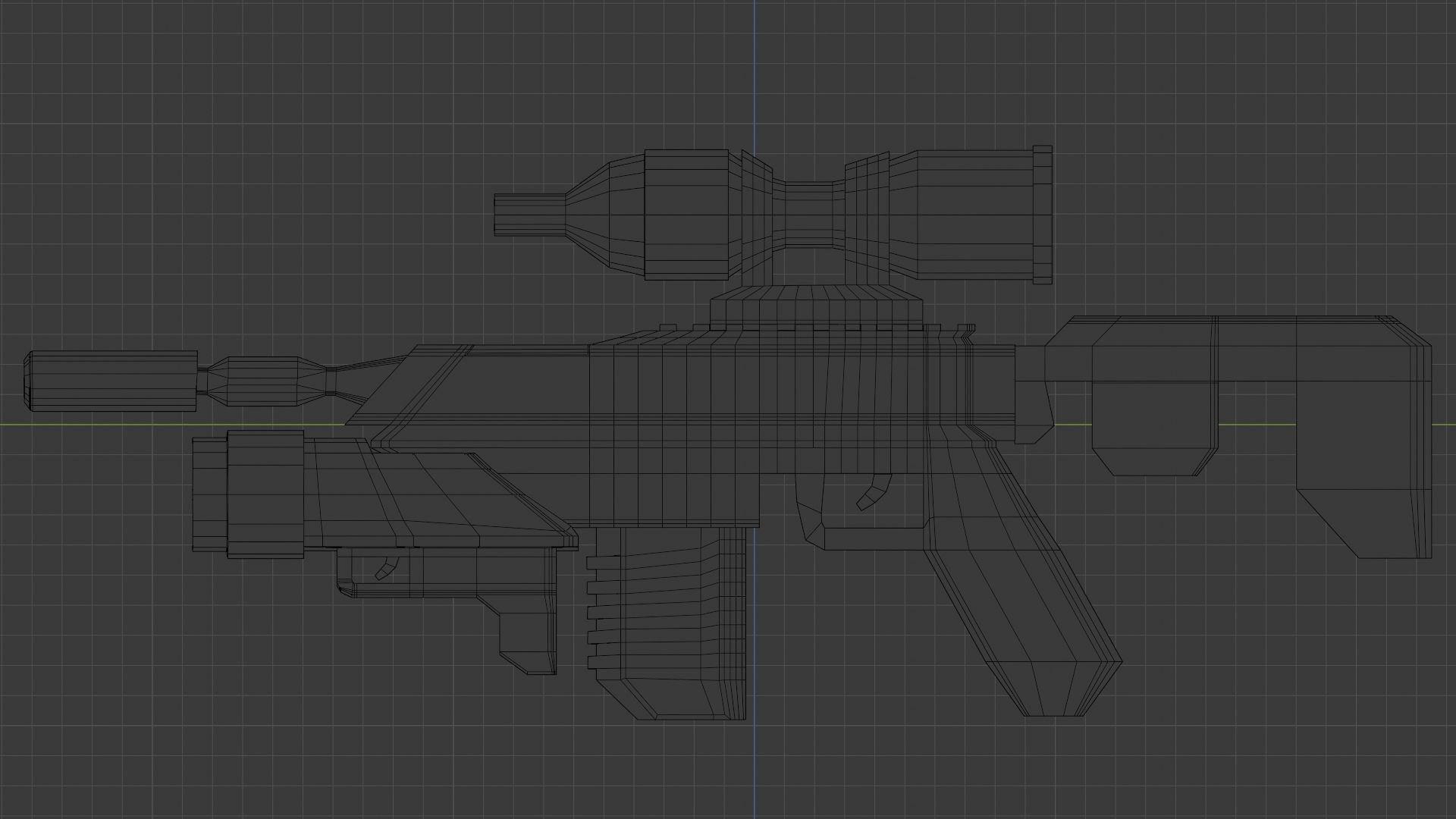 Sci-Fi Battle Rifle Combo Low-poly 3D model_34