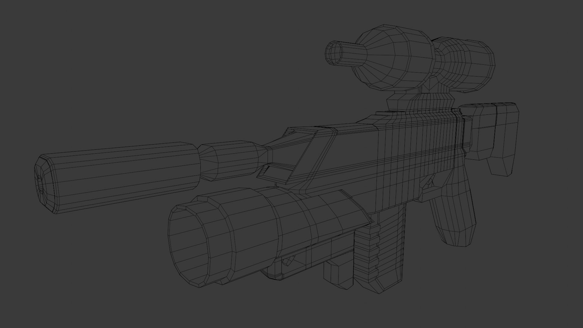 Sci-Fi Battle Rifle Combo Low-poly 3D model_32
