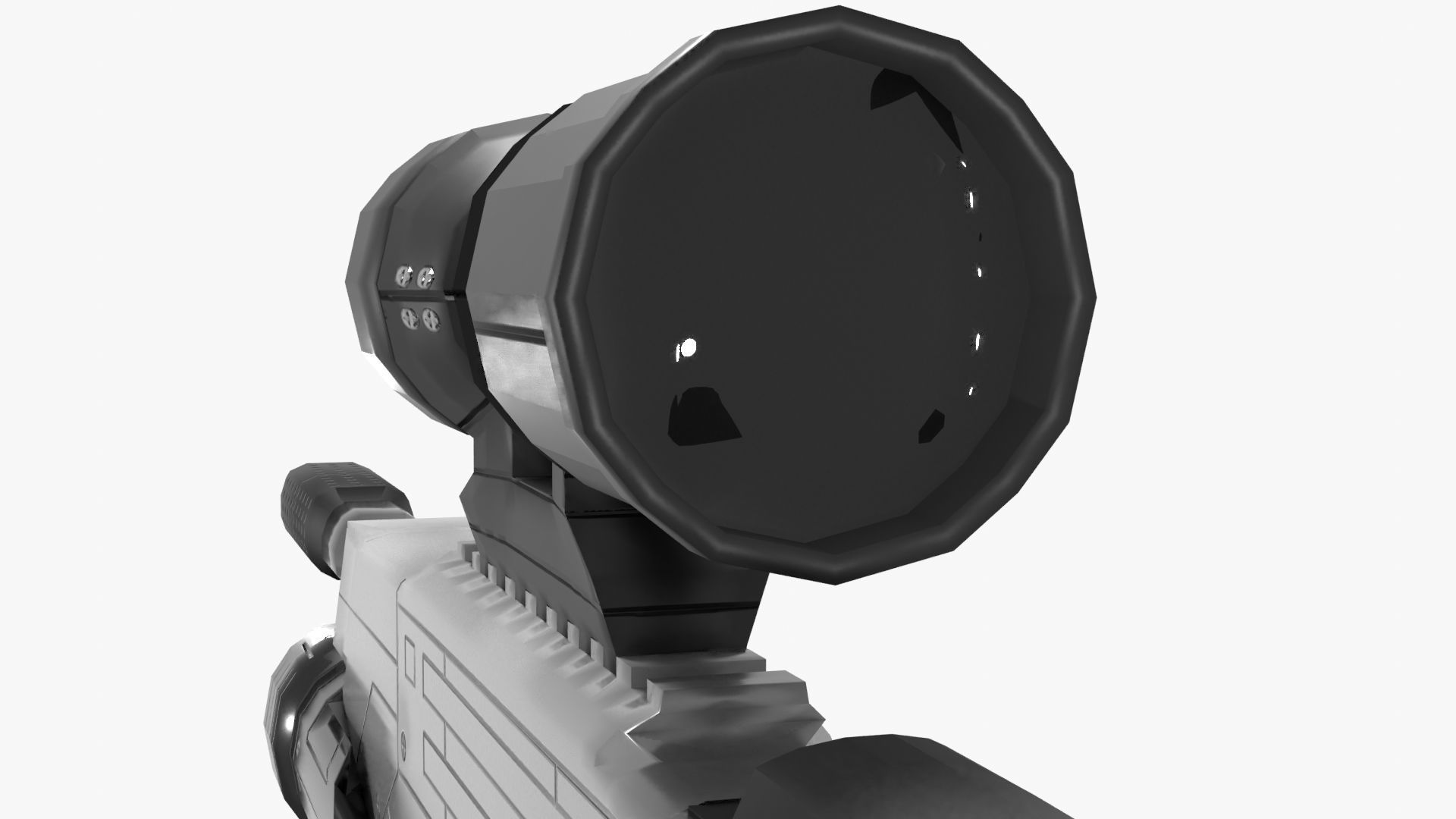 Sci-Fi Battle Rifle Combo Low-poly 3D model_7