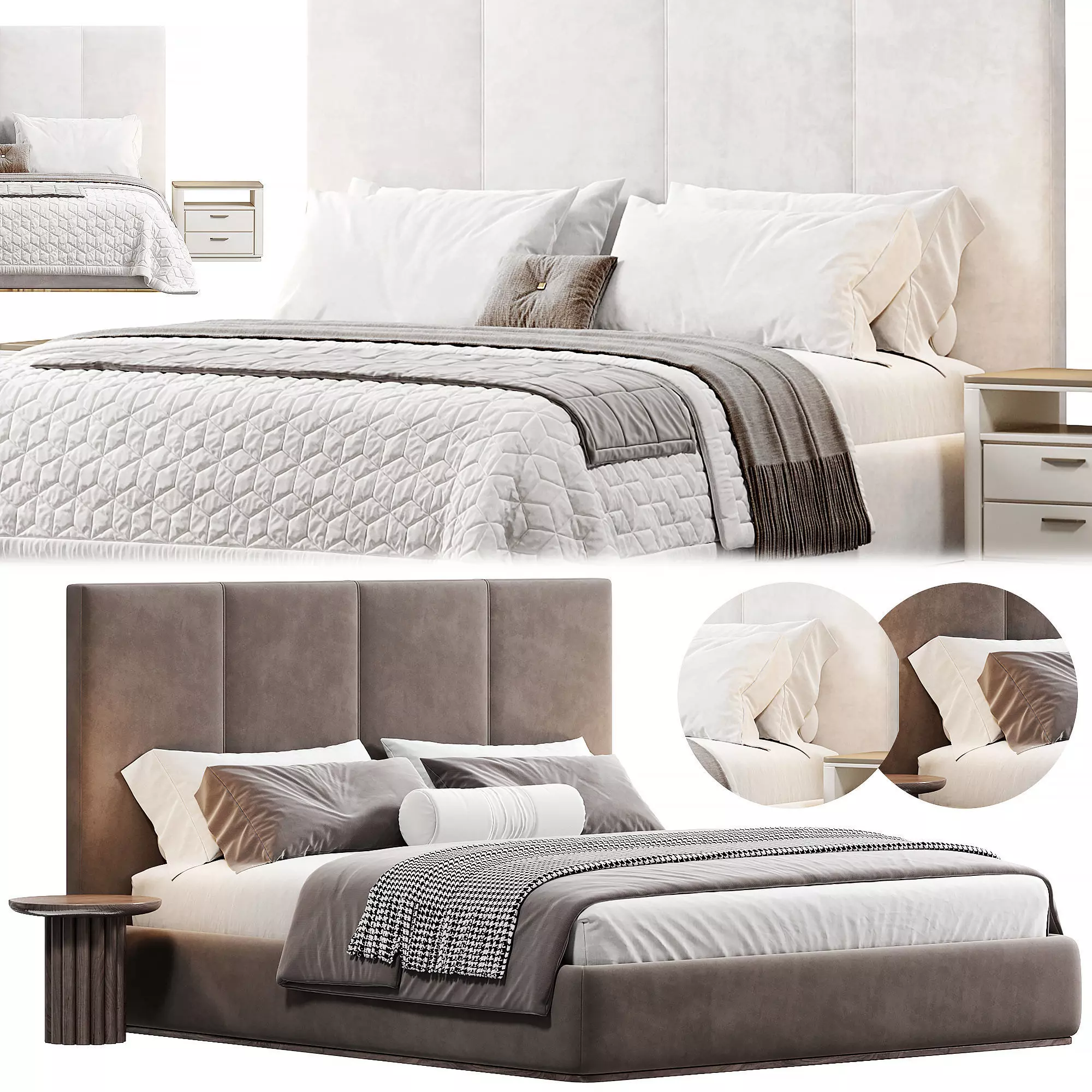 H KING QUEEN BED 600 by Adrianahoyos 3D model_0