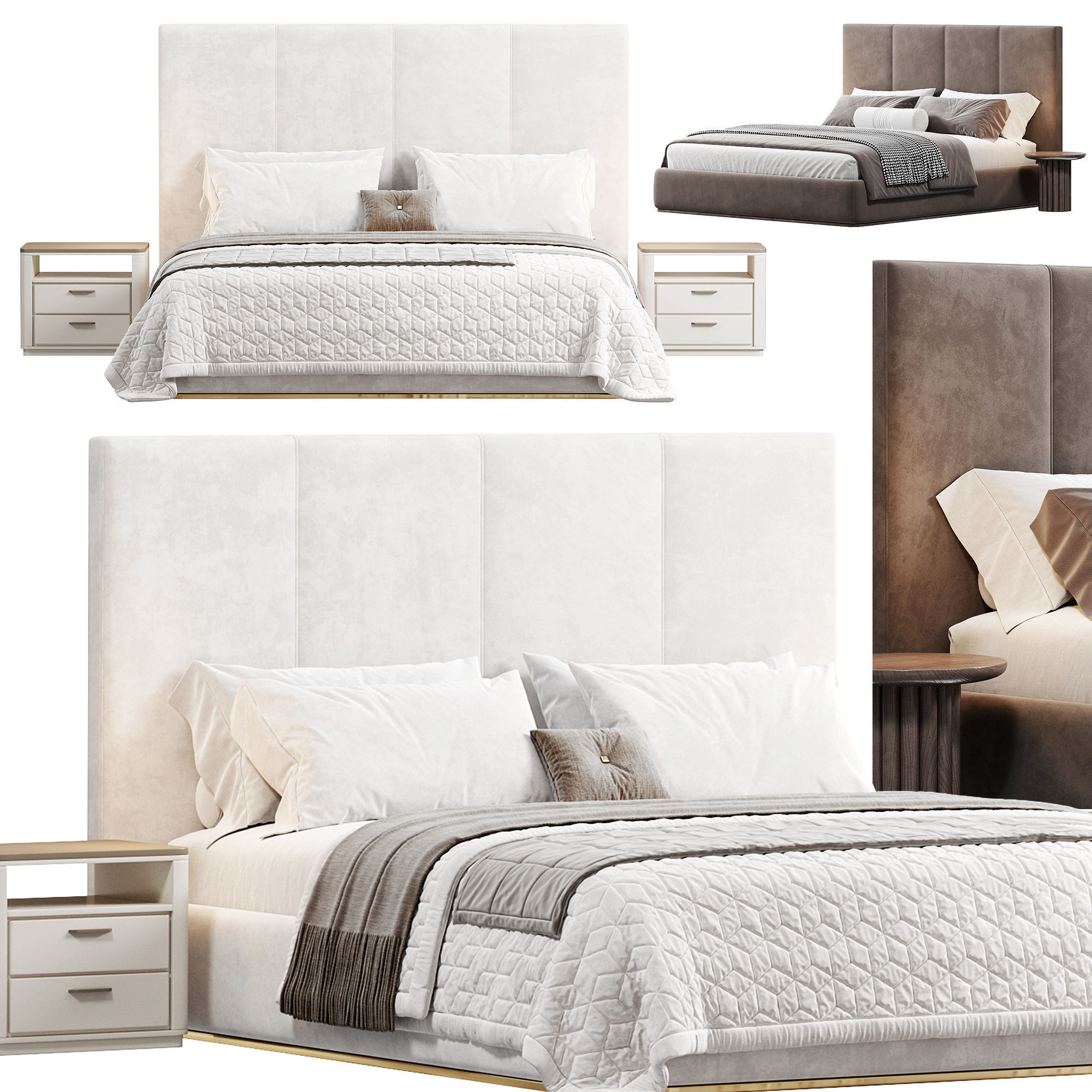 H KING QUEEN BED 600 by Adrianahoyos 3D model_7