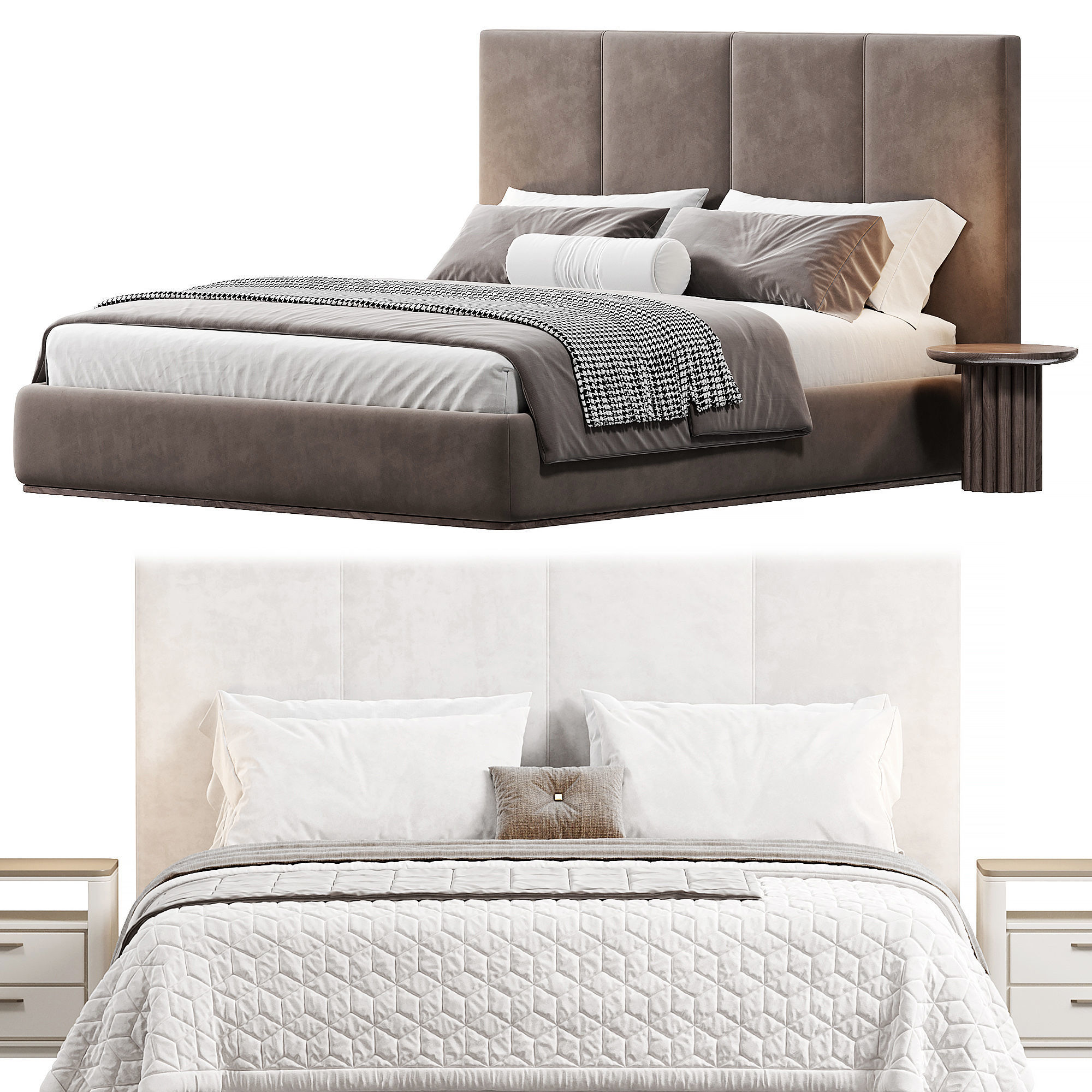 H KING QUEEN BED 600 by Adrianahoyos 3D model_6