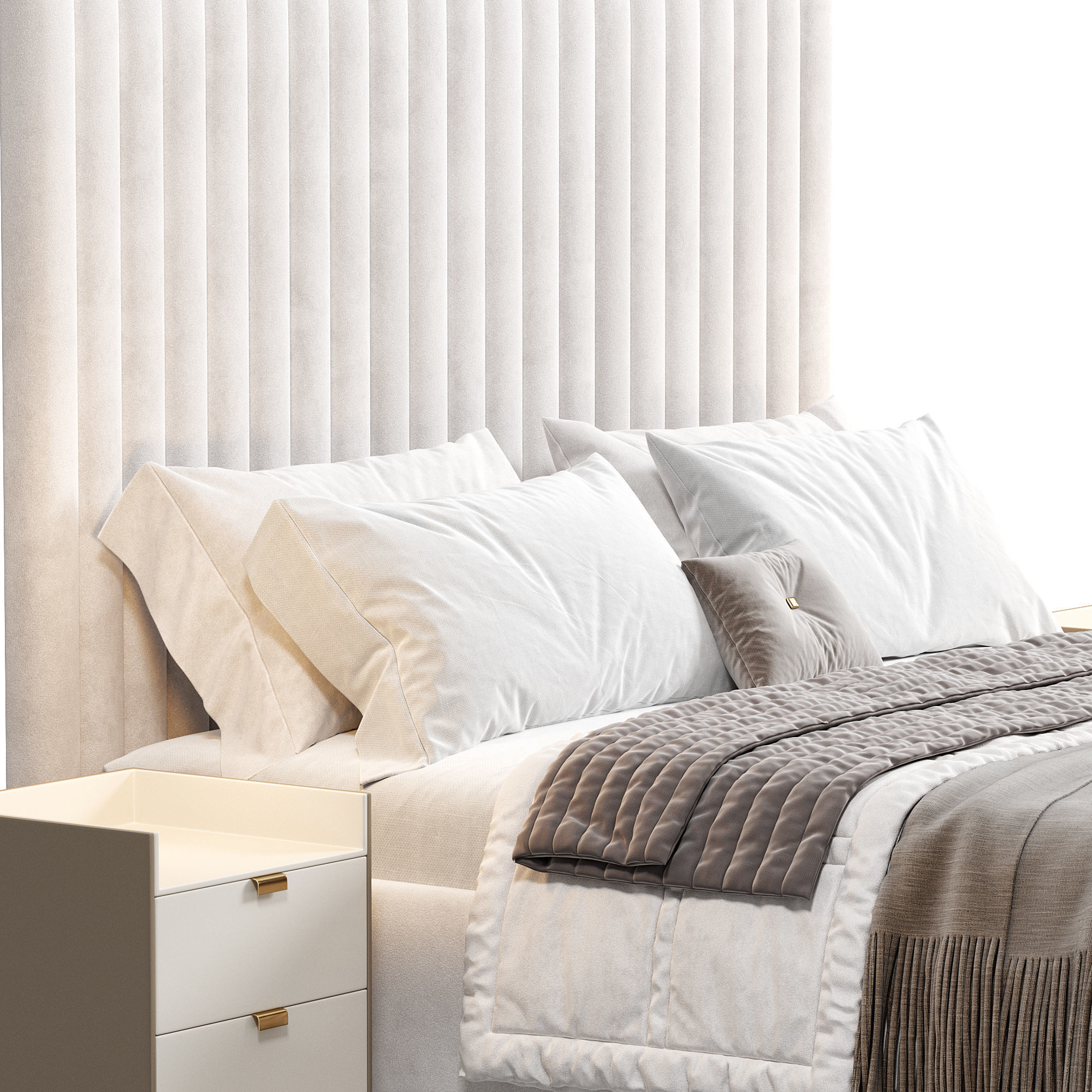 Louvers bed in navy blue by krasdom 3D model_8