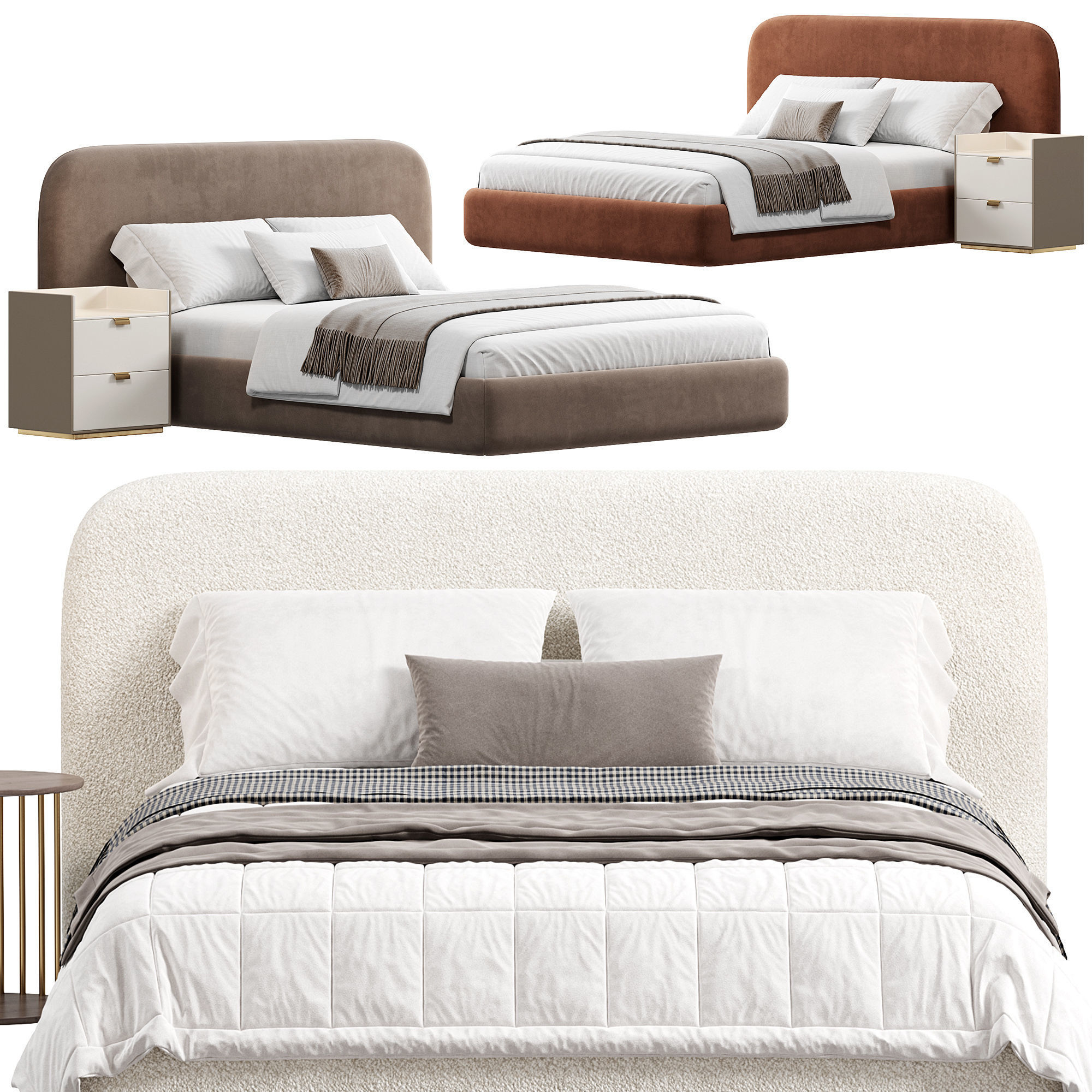 Marlene Bed Ivory By Highfashionhome 3D model_8