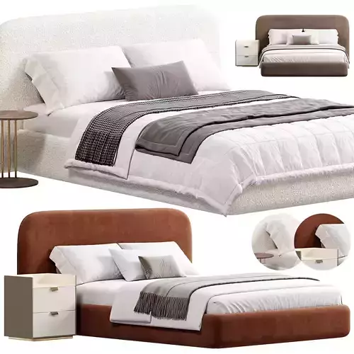 Marlene Bed Ivory By Highfashionhome 3D model
