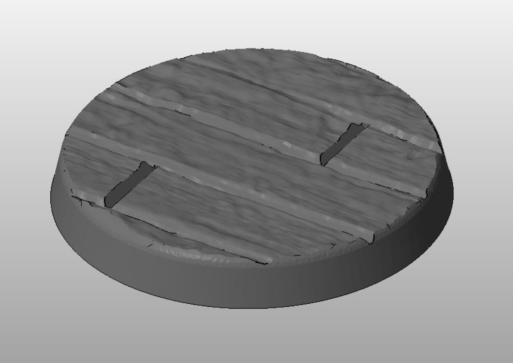F12 - WOODEN PLANK 20-120mm Round Bases 3D print model_5