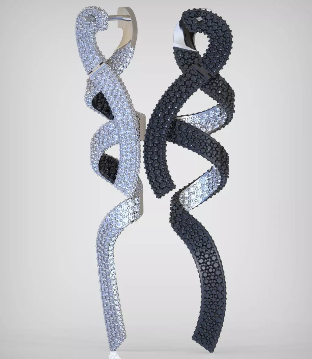 Earring model 0347 3D printable model15 3D print model_0