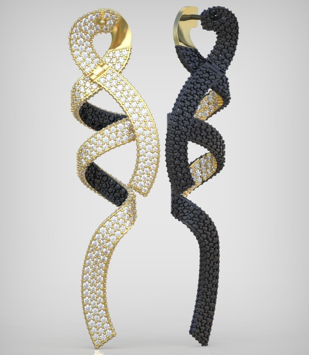 Earring model 0347 3D printable model15 3D print model_4