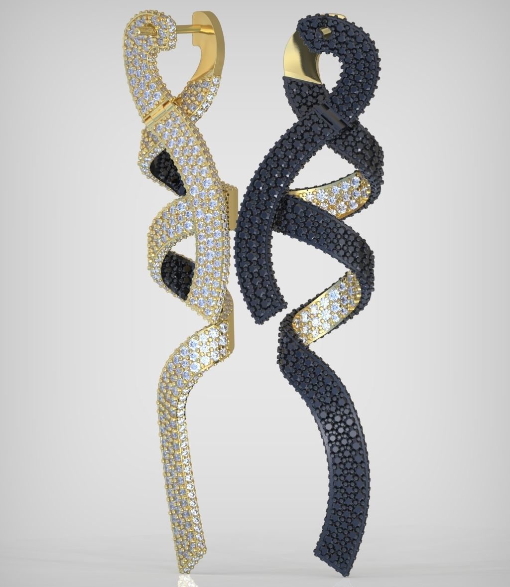 Earring model 0347 3D printable model15 3D print model_3