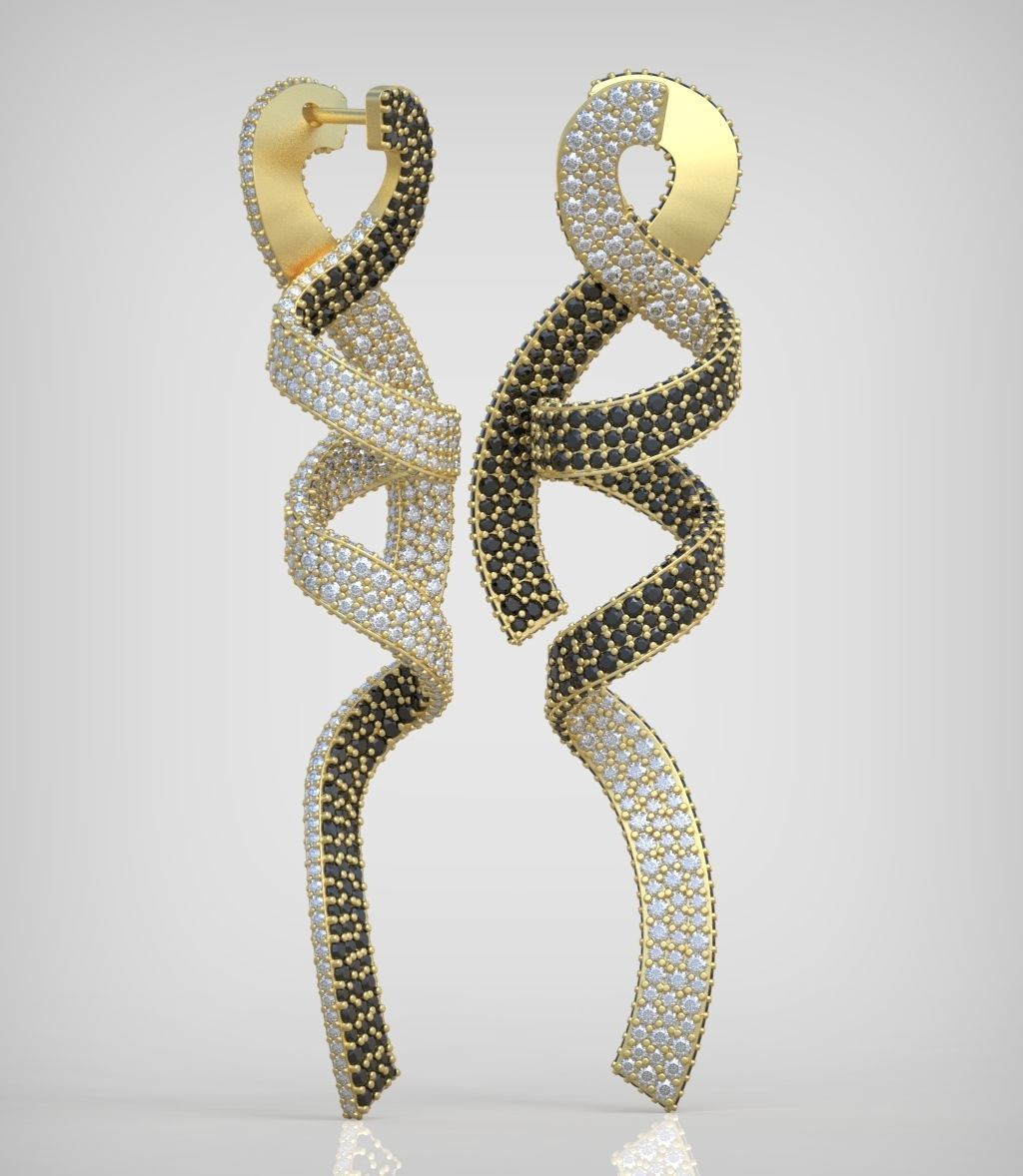 Earring model 0347 3D printable model15 3D print model_9