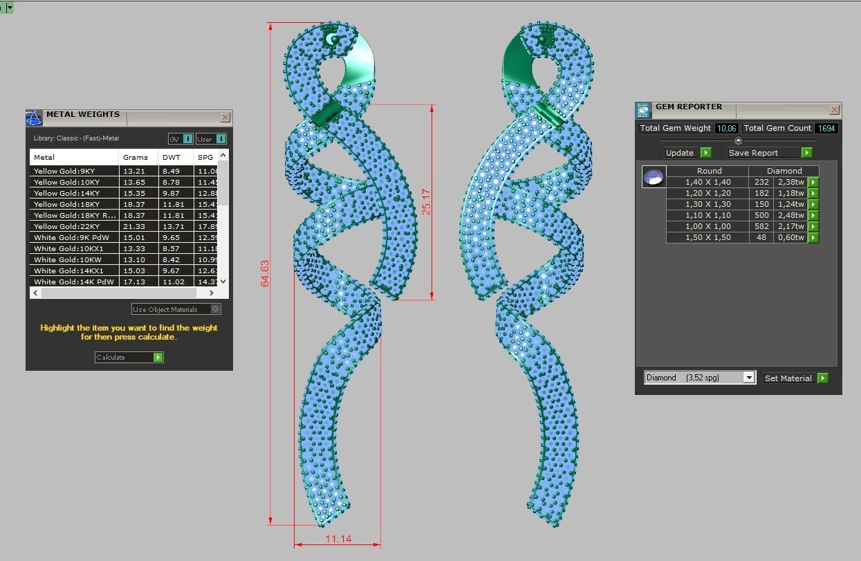 Earring model 0347 3D printable model15 3D print model_14