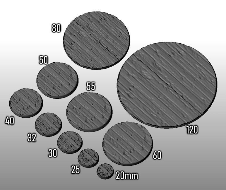 F14 - SWAMPWOOD 20-120mm Round Bases 3D print model_1