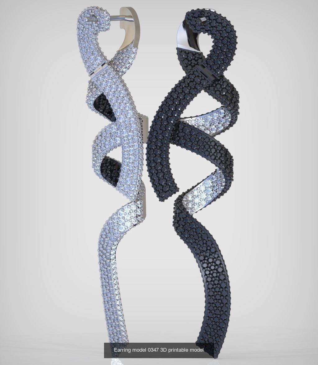 Ring and Earring Set 3D printable model 0094 3D Model Collection_5