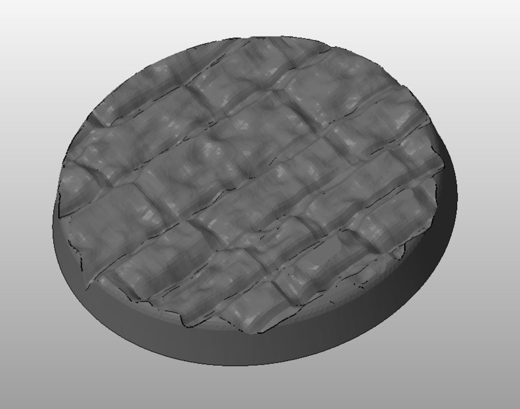 F15 - WORN BRICK 20-120mm Round Bases 3D print model_4