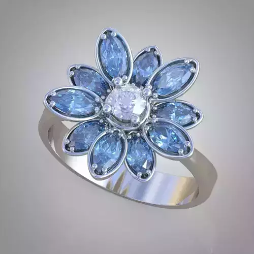Diamond ring 0587 3D printable model12 3D print model