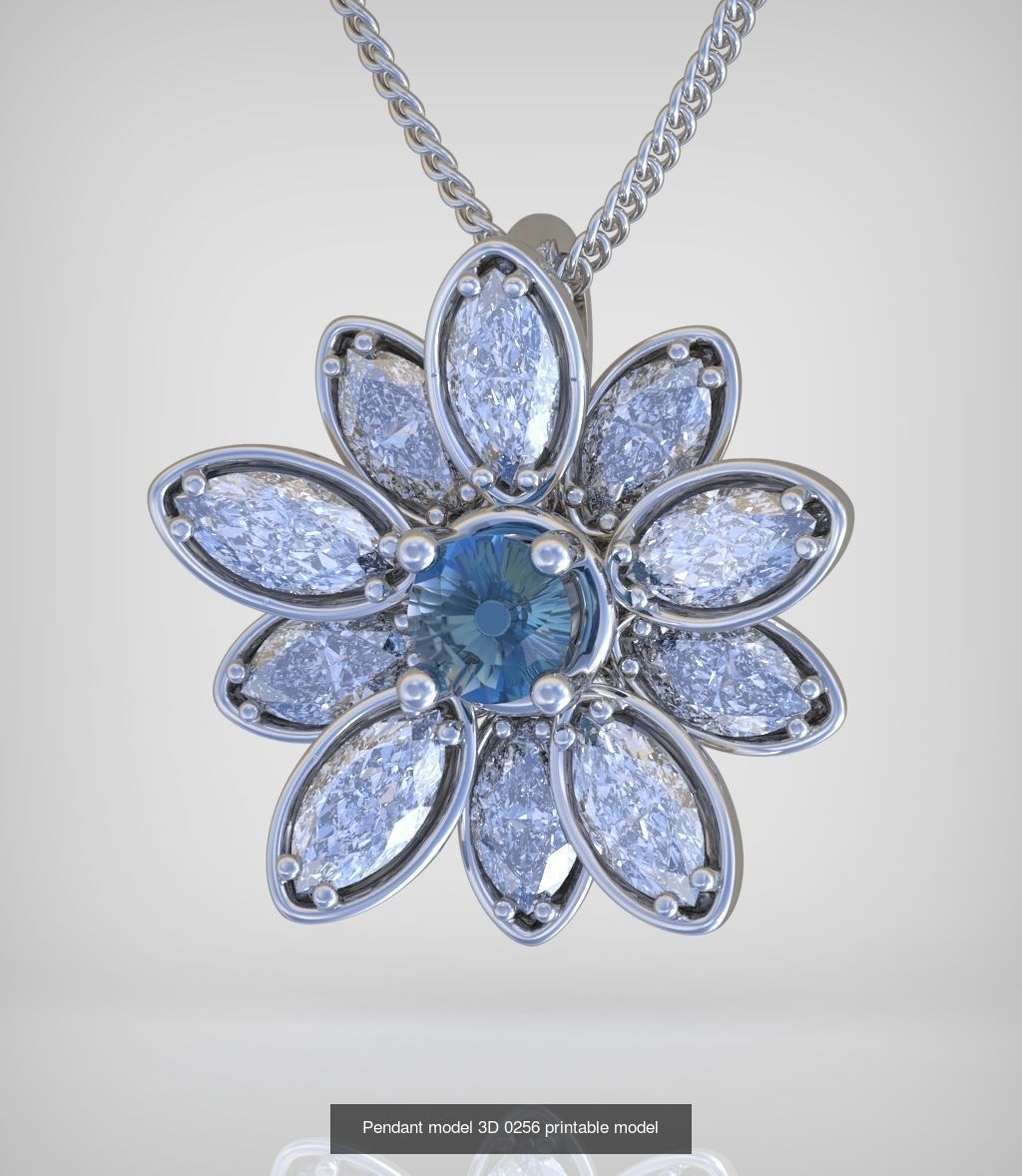 Ring and Pendant Set 3D printable model 0095 3D Model Collection_5