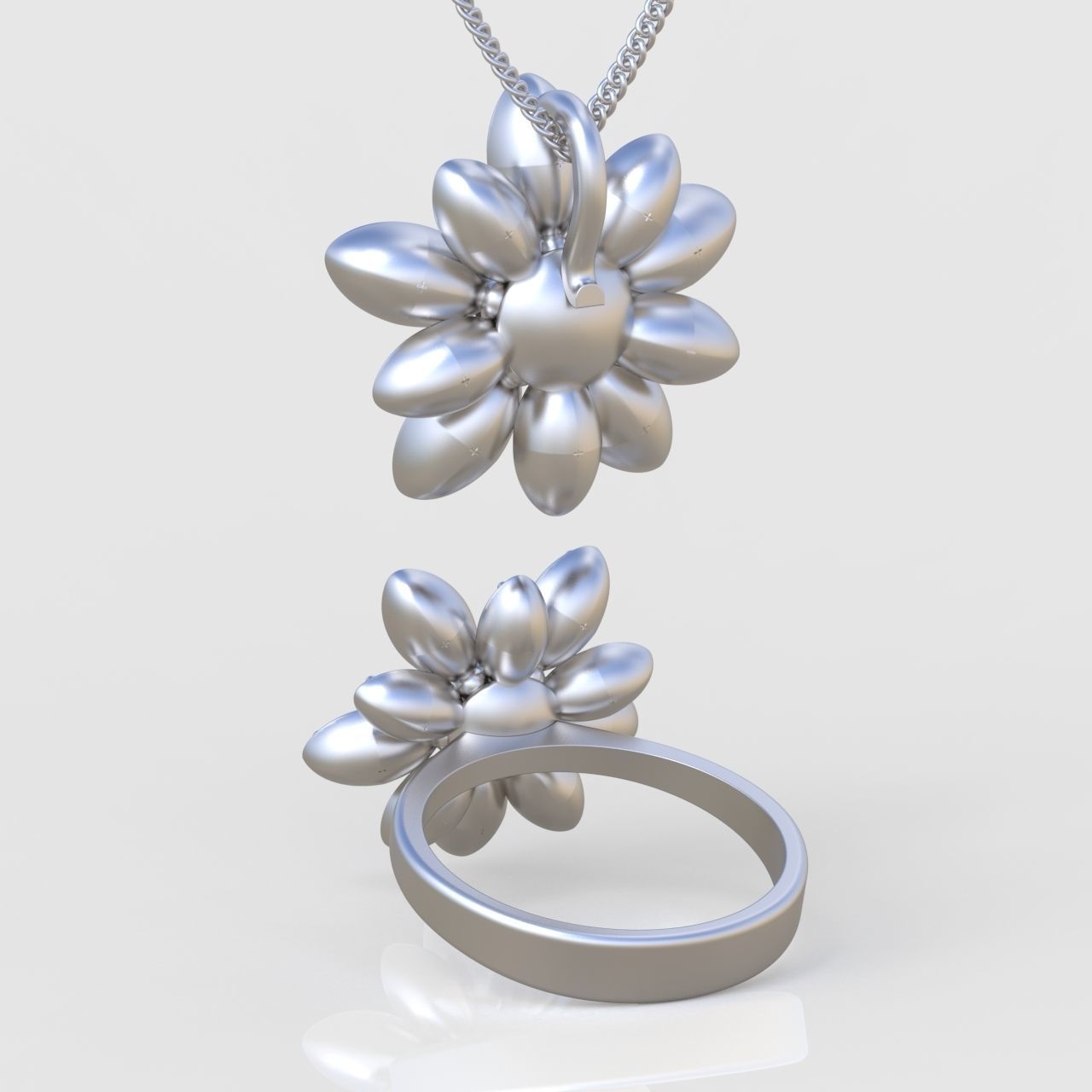 Ring and Pendant Set 3D printable model 0095 3D Model Collection_8