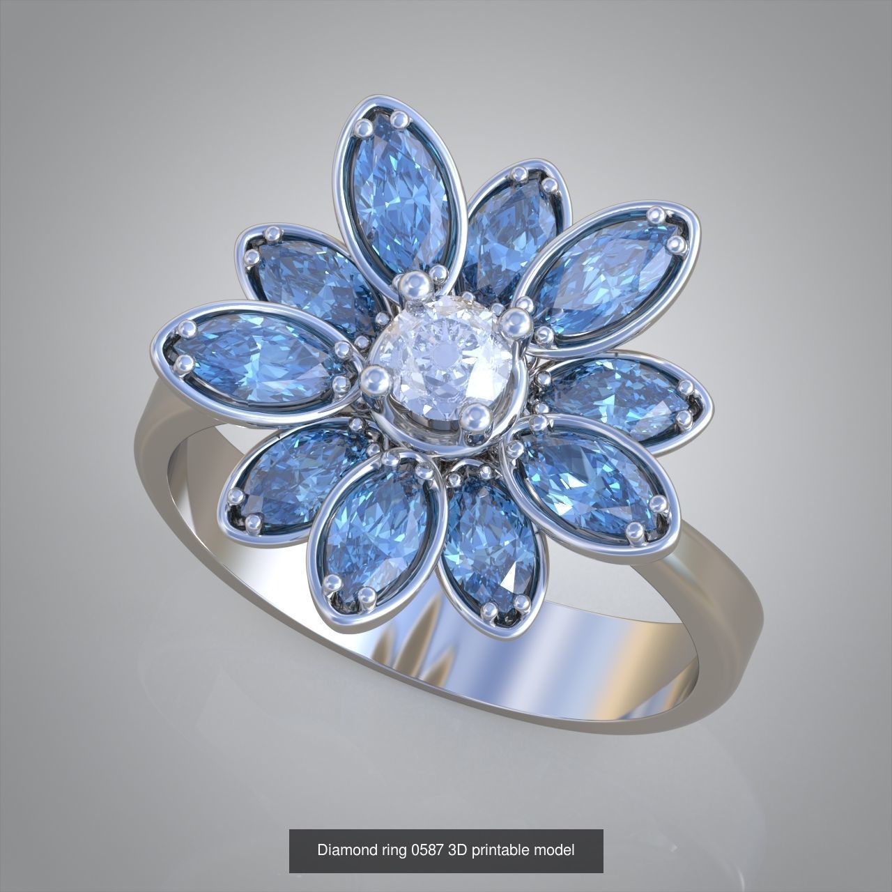 Ring and Pendant Set 3D printable model 0095 3D Model Collection_6