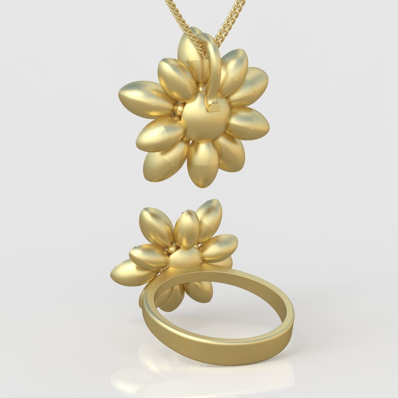 Ring and Pendant Set 3D printable model 0095 3D Model Collection_7