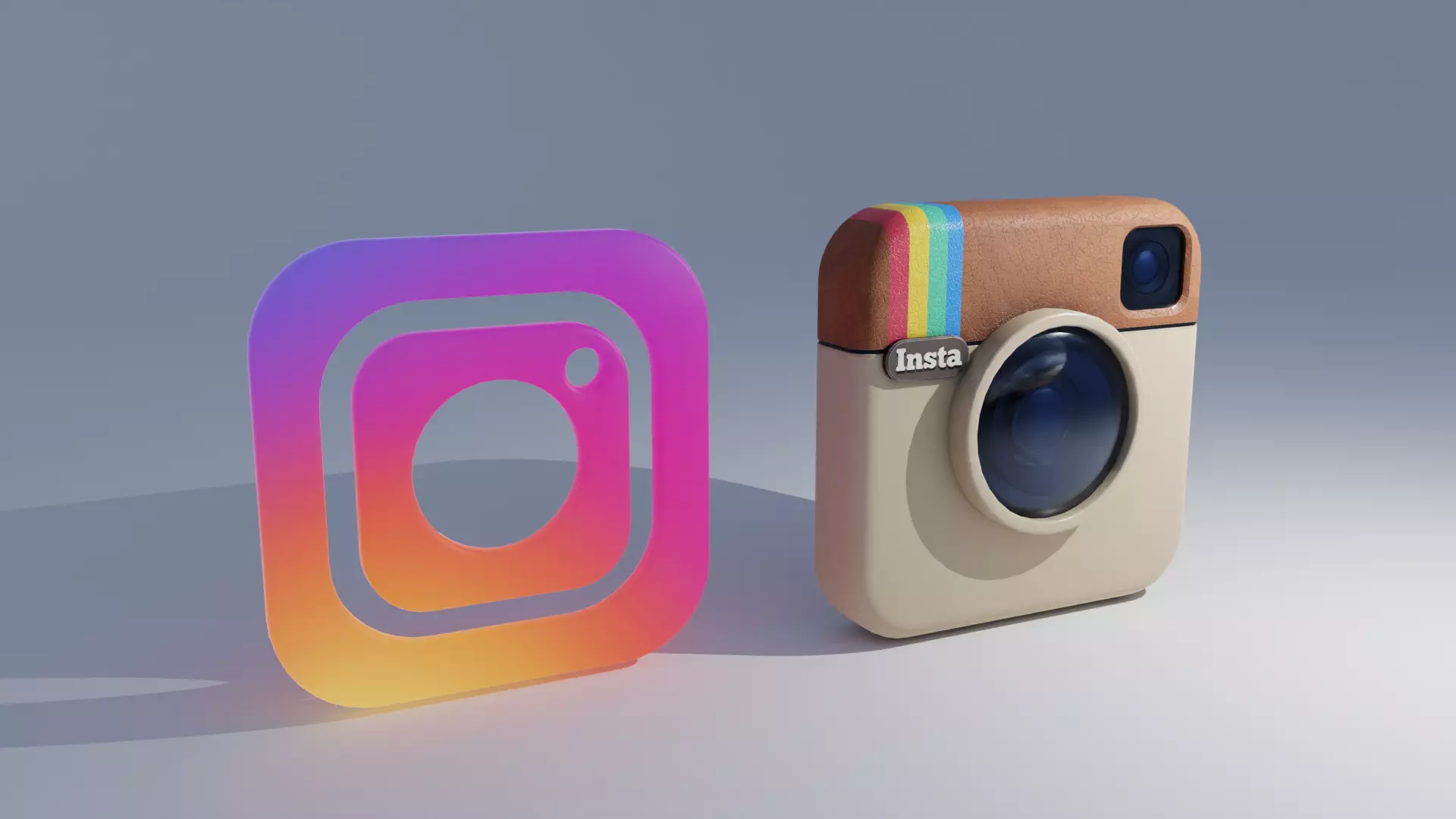 Instagram Logos 4K Textures 3D model