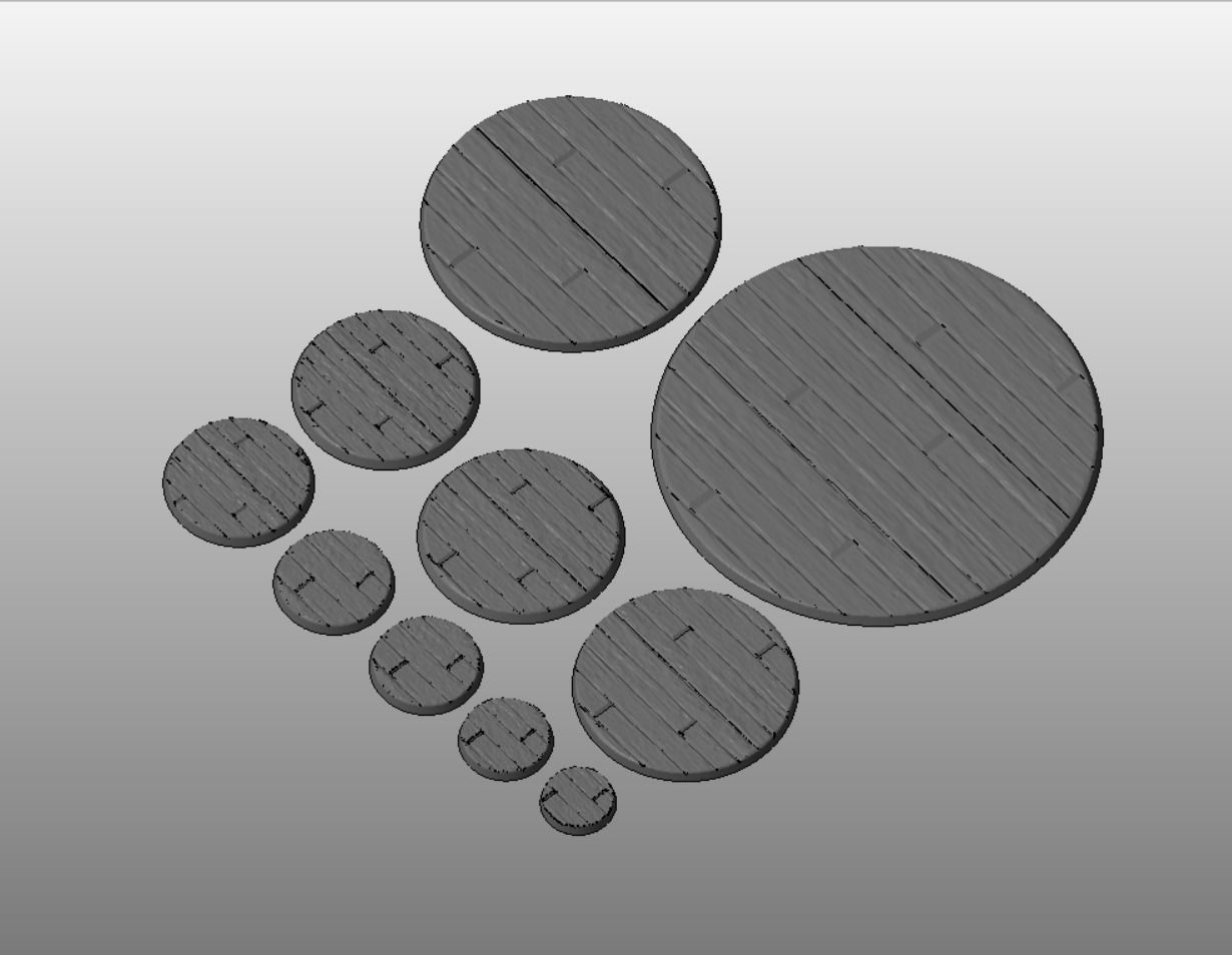 F16 - OLD GRAIN 20-120mm Round Bases 3D print model_2