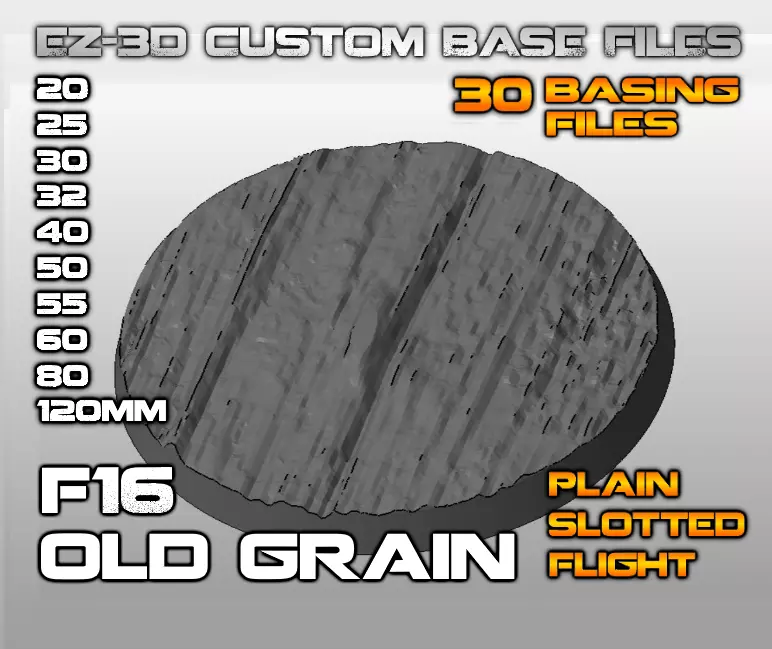 F16 - OLD GRAIN 20-120mm Round Bases 3D print model_0