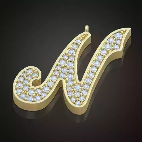 N Letter Pendant model 3D 0191 printable model