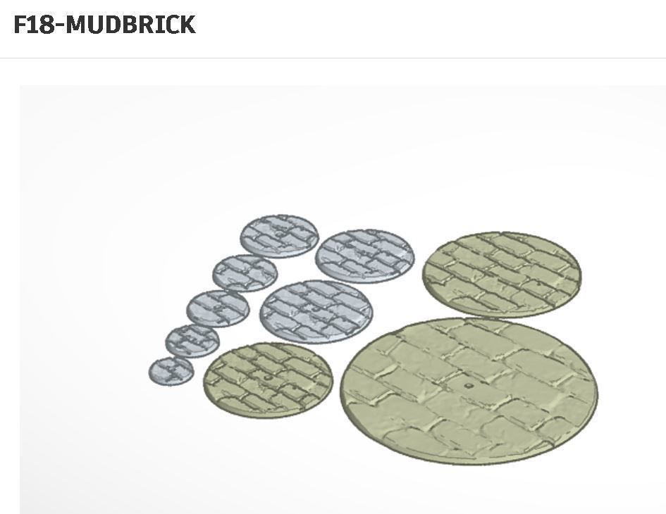 F18 - MUDBRICK 20-120mm Round Bases 3D print model_5