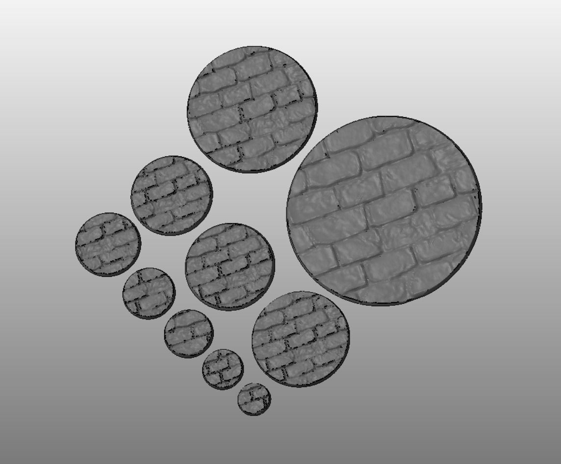 F18 - MUDBRICK 20-120mm Round Bases 3D print model_2