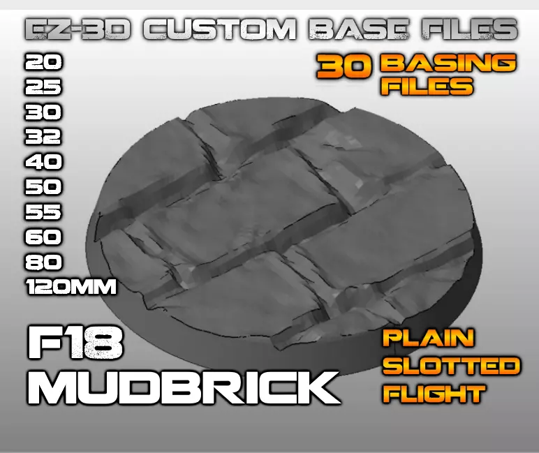 F18 - MUDBRICK 20-120mm Round Bases 3D print model_0