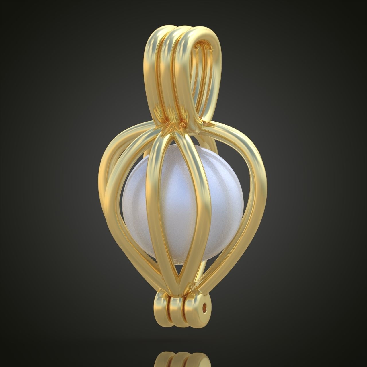 Pendant with Pearl model 3D 0196 printable model10 3D print model_4