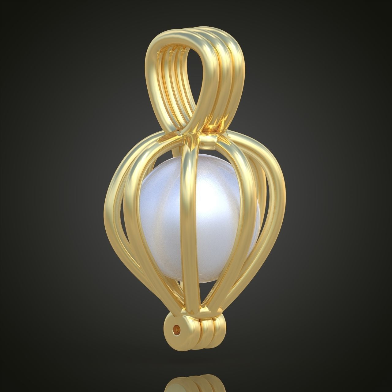 Pendant with Pearl model 3D 0196 printable model10 3D print model_7