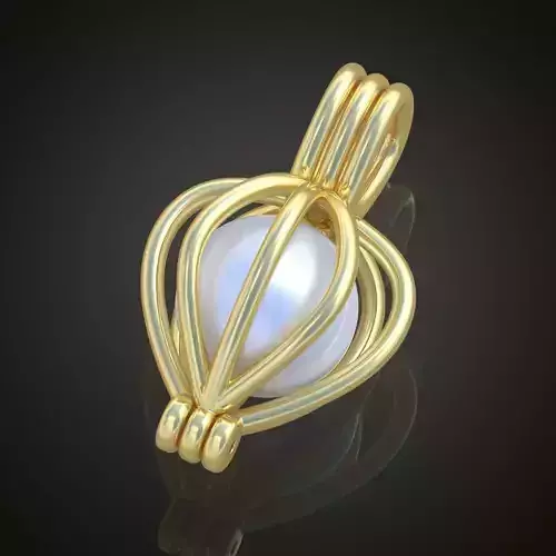 Pendant with Pearl model 3D 0196 printable model10 3D print model