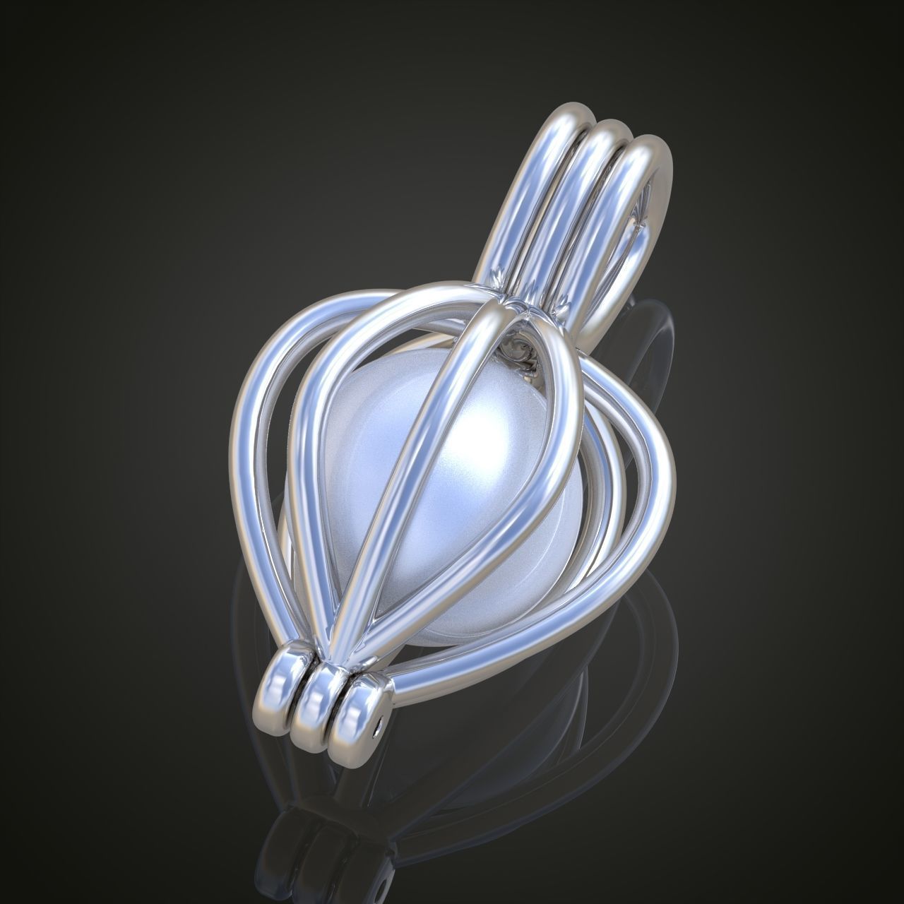 Pendant with Pearl model 3D 0196 printable model10 3D print model_1