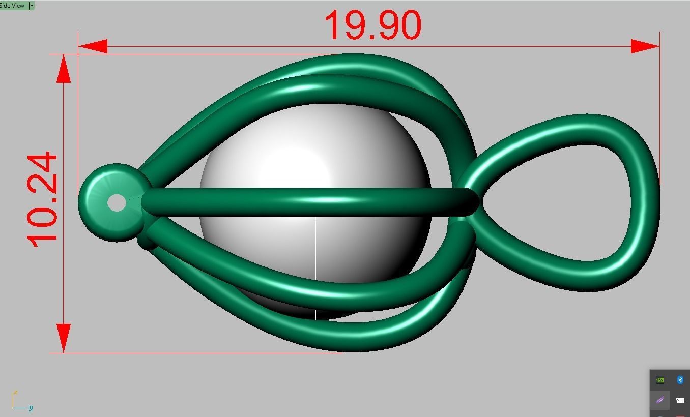 Pendant with Pearl model 3D 0196 printable model10 3D print model_8