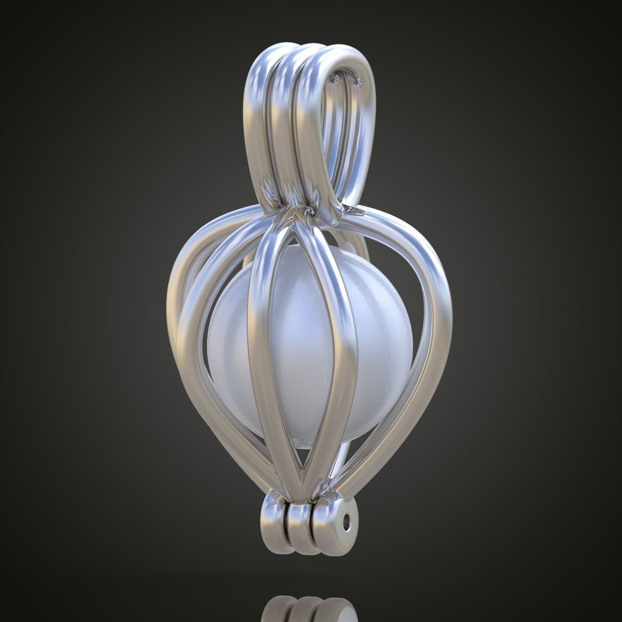 Pendant with Pearl model 3D 0196 printable model10 3D print model_5