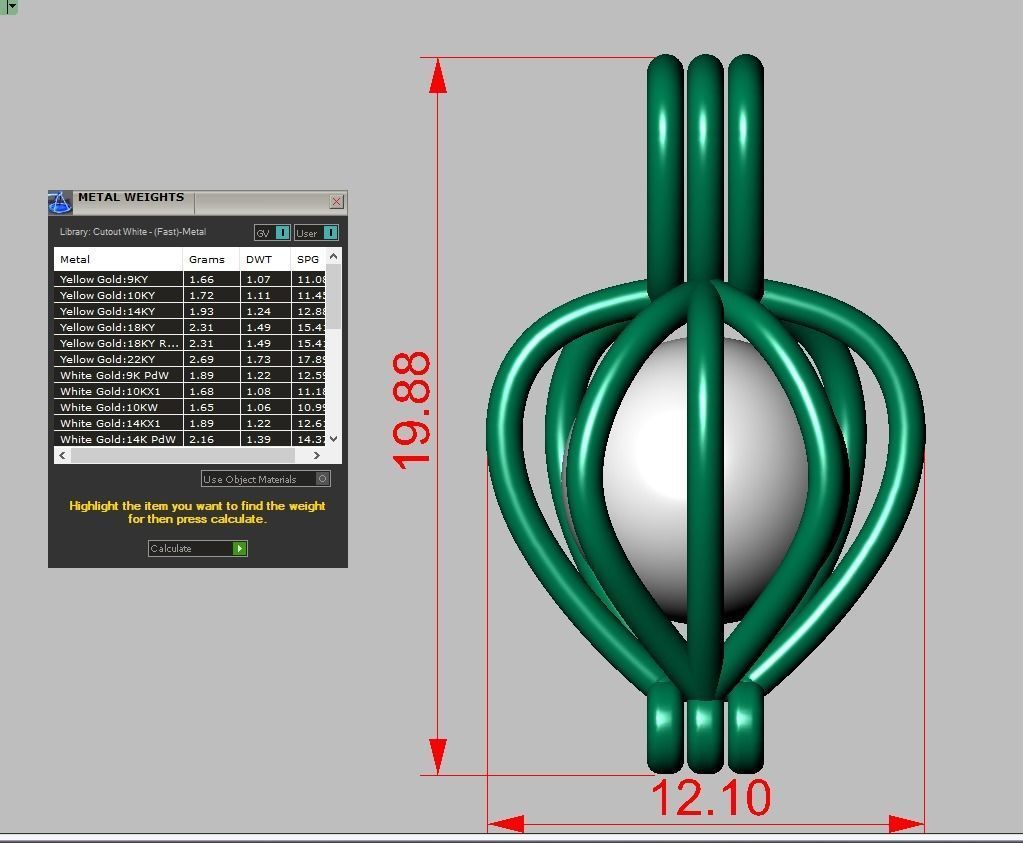 Pendant with Pearl model 3D 0196 printable model10 3D print model_11