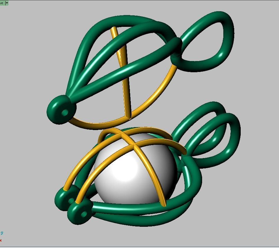 Pendant with Pearl model 3D 0196 printable model10 3D print model_10