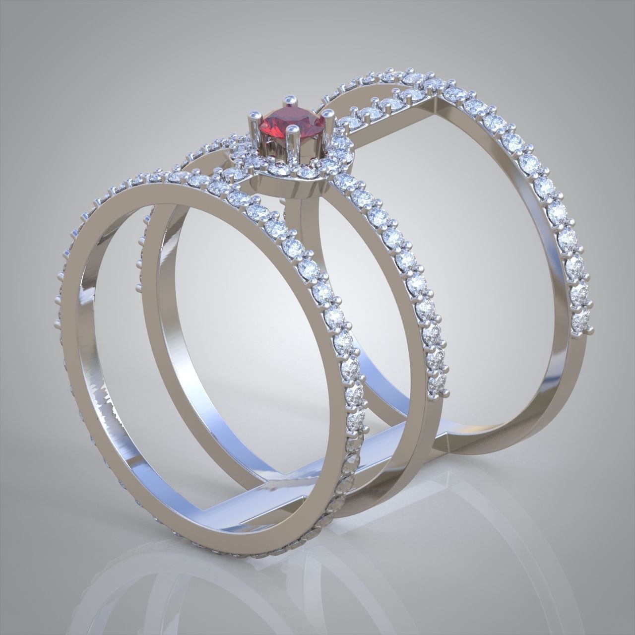 Diamond ring 0361 3D printable model 3D print model_5