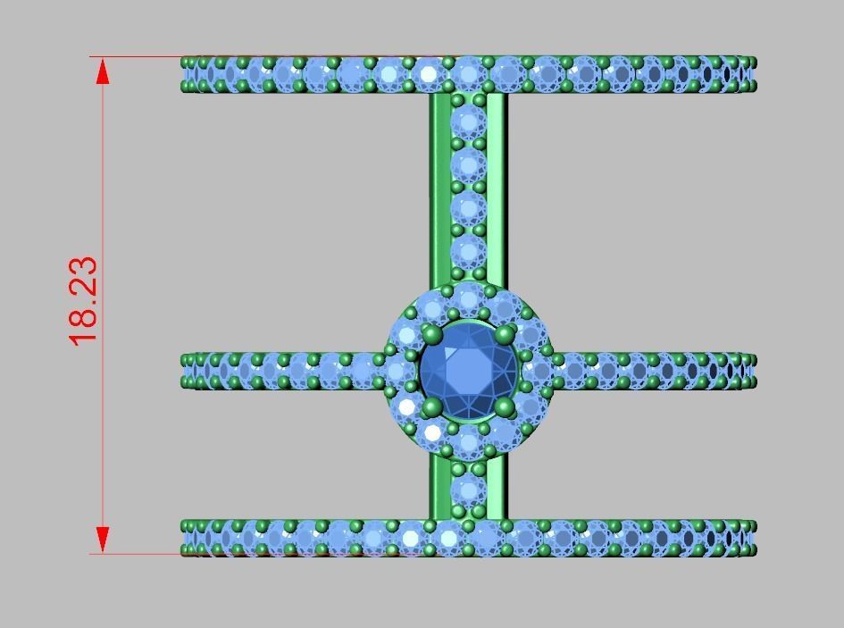 Diamond ring 0361 3D printable model 3D print model_12
