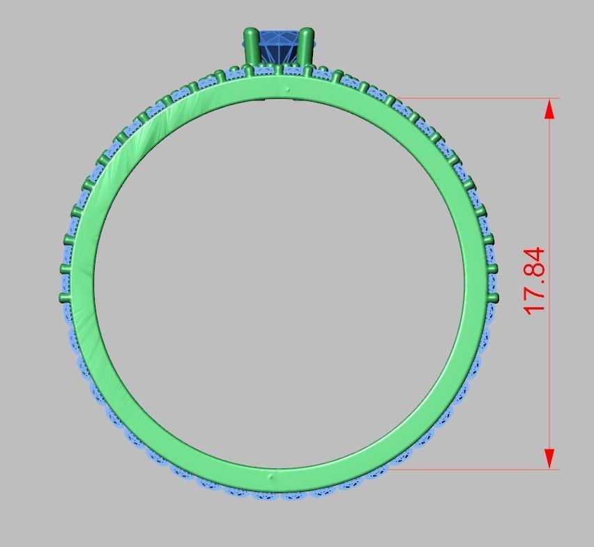 Diamond ring 0361 3D printable model 3D print model_10