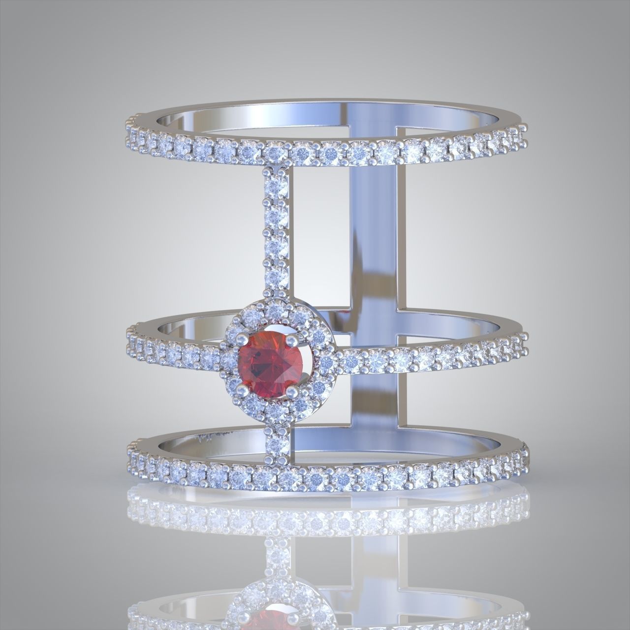 Diamond ring 0361 3D printable model 3D print model_6